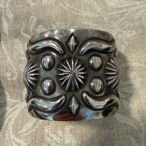 Navajo Silver Vintage Cuff Bracelet by Emerson Bill